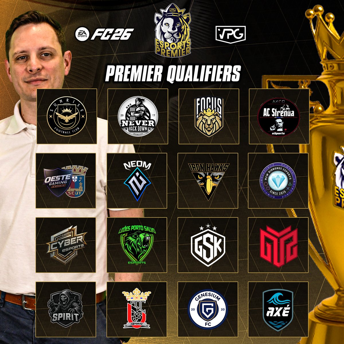 Virtual Pro Gaming (@officialvpg) on Twitter photo ๐ฎ Esports Premier Qualifiers
๐๏ธ Day 1
๐ <a href="/VPGPremier/">VPG Esports Premier</a>
โ 16 teams battle across 3 tournaments.
โ Points earned = progress
โ After all 3 tournaments, the top 9 qualify for the Esports Premier on FC26 ๐
๐๏ธ On comms: <a href="/proclubs_weekly/">Pro Clubs Weekly</a>
๐บ Live 8pm UK: youtube.com/virtualprogamiโฆ ๐ฎ Esports Premier Qualifiers
๐๏ธ Day 1
๐ <a href="/VPGPremier/">VPG Esports Premier</a>
โ 16 teams battle across 3 tournaments.
โ Points earned = progress
โ After all 3 tournaments, the top 9 qualify for the Esports Premier on FC26 ๐
๐๏ธ On comms: <a href="/proclubs_weekly/">Pro Clubs Weekly</a>
๐บ Live 8pm UK: youtube.com/virtualprogamiโฆ