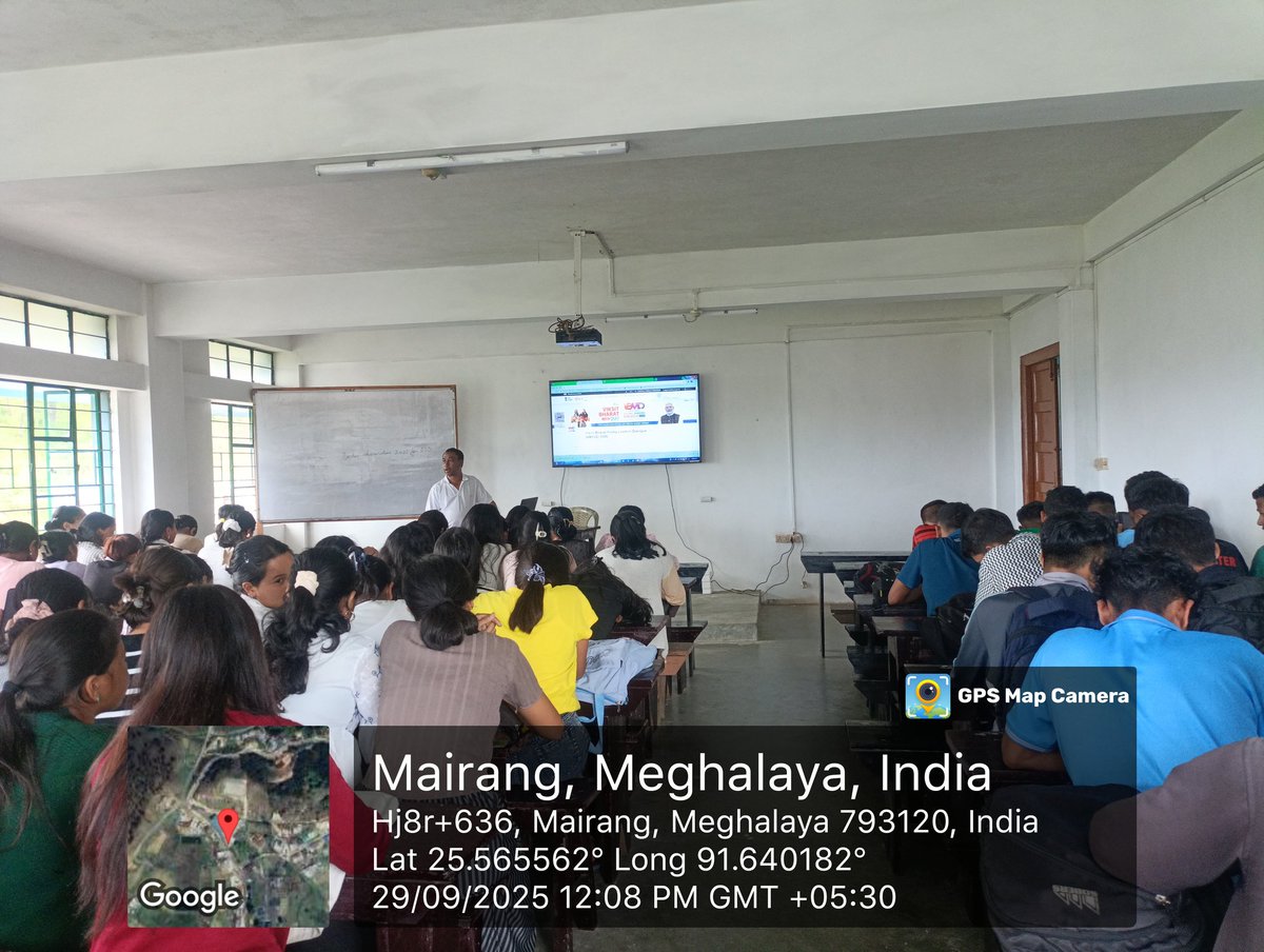 TSMCMairang's tweet photo. NSS Tirot Memorial College Mairang conducted Mass Participation #VBYLD2026 on 29 September 2025.
80 volunteers participated with an encouragement to help other volunteers and students to participate in the quiz. https://t.co/Jo6nAScyaa