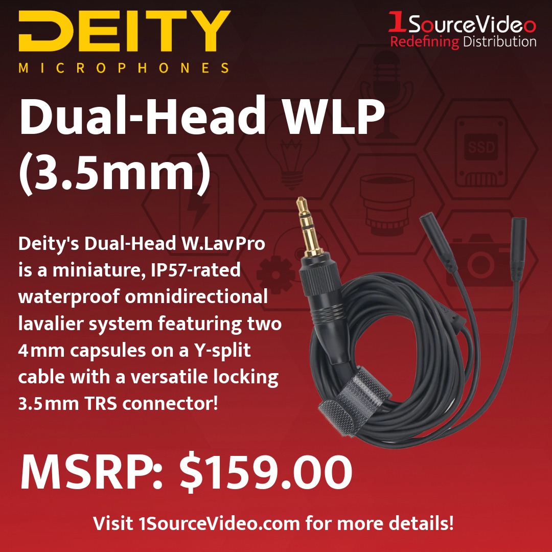 1sourcevideo's tweet image. The @Deitymicrophone Dual-Head W.Lav Pro (3.5mm) delivers pro audio from two lavs on one cable—perfect for interviews, backups, and wireless workflows.
#WLavPro #DeityMicrophones #DualLavalier #AudioRecording #WirelessAudio #ContentCreation