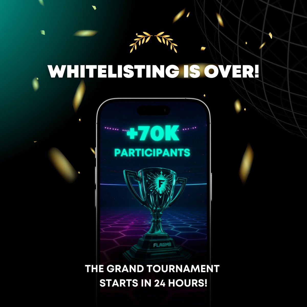 Flagm8 (@flagm8_) on Twitter photo Whitelisting has closed with an incredible 70,000+ participants. 👾
⏳ In just 24 hours, the Grand Flagm8 Tournament begins. 
💬 Discord chat is now open:
discord.gg/aSdErKRZtZ Whitelisting has closed with an incredible 70,000+ participants. 👾
⏳ In just 24 hours, the Grand Flagm8 Tournament begins. 
💬 Discord chat is now open:
discord.gg/aSdErKRZtZ