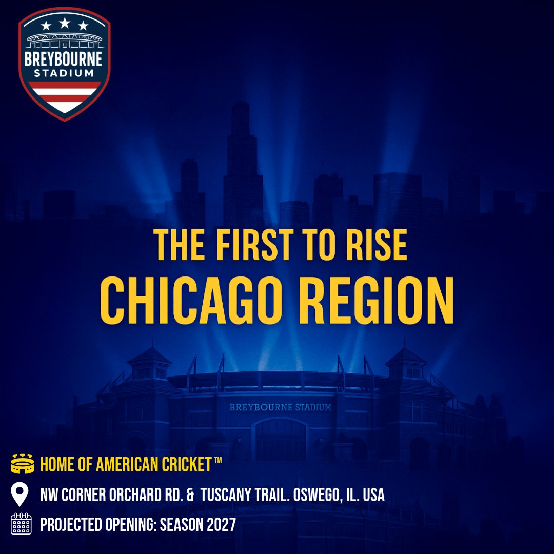 🌍 𝗕𝗿𝗲𝘆𝗯𝗼𝘂𝗿𝗻𝗲 𝗦𝘁𝗮𝗱𝗶𝘂𝗺 — 𝗛𝗼𝗺𝗲 𝗼𝗳 𝗔𝗺𝗲𝗿𝗶𝗰𝗮𝗻 𝗖𝗿𝗶𝗰𝗸𝗲𝘁™

The 𝗙𝗶𝗿𝘀𝘁 to 𝗥𝗶𝘀𝗲 — 𝗖𝗵𝗶𝗰𝗮𝗴𝗼 𝗥𝗲𝗴𝗶𝗼𝗻
𝗢𝘀𝘄𝗲𝗴𝗼, 𝗜𝗹𝗹𝗶𝗻𝗼𝗶𝘀 — the land 𝘄𝗵𝗲𝗿𝗲 𝗶𝘁 𝗮𝗹𝗹 𝗯𝗲𝗴𝗶𝗻𝘀.