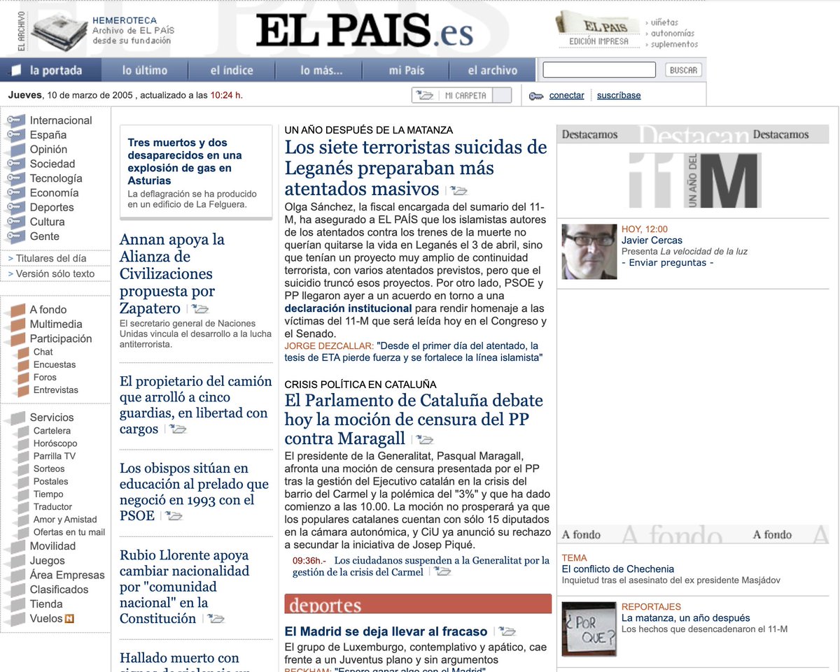 #Espiritured El País 10/03/2005 y 29/09/2025