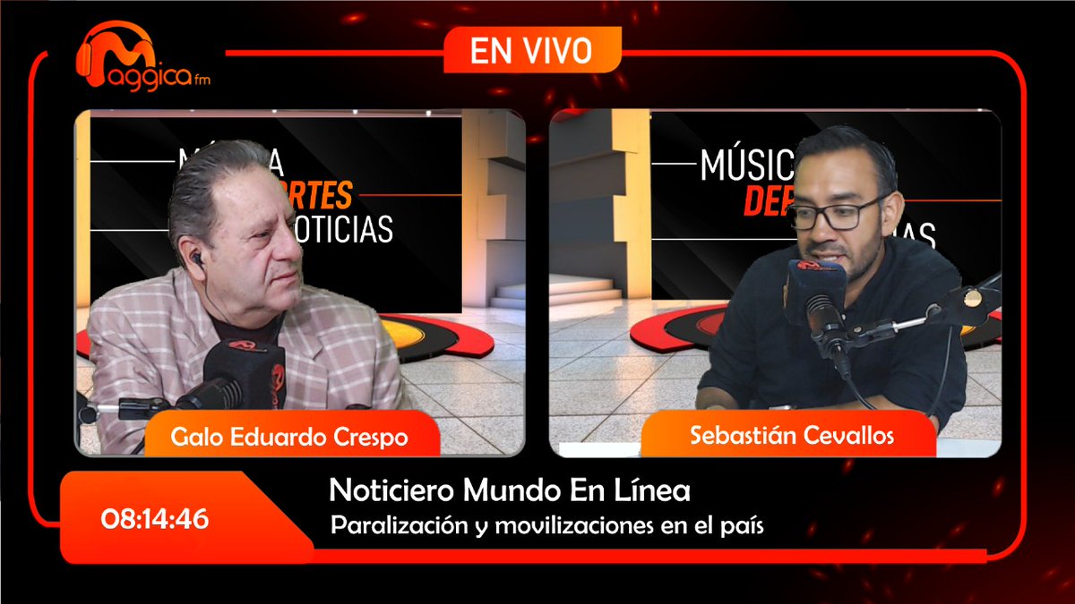 #NoticieroMundoenLínea 🌎
[EN VIVO] Nuestro invitado de hoy: Sebastián Cevallos, Activista Político 

Tema: Paralización y movilizaciones en el país 

#NoticieroMundoenLínea 
#TuMaggicaEstación 
#entrevista #noticias #Cuenca #Ecuador