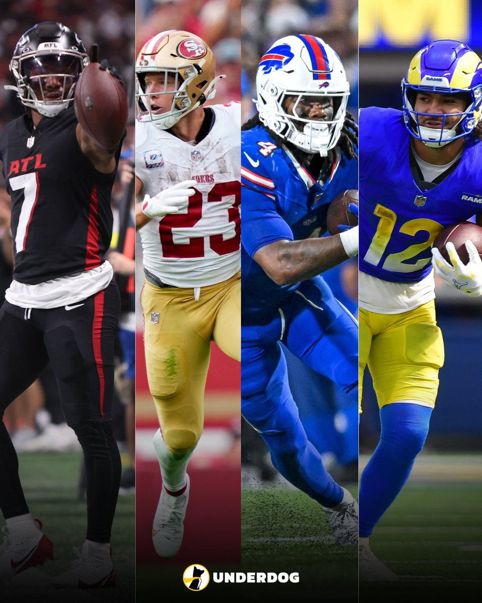 Players with 100+ yards from scrimmage in every game this season:

Bijan Robinson
Christian McCaffrey
James Cook
Puka Nacua