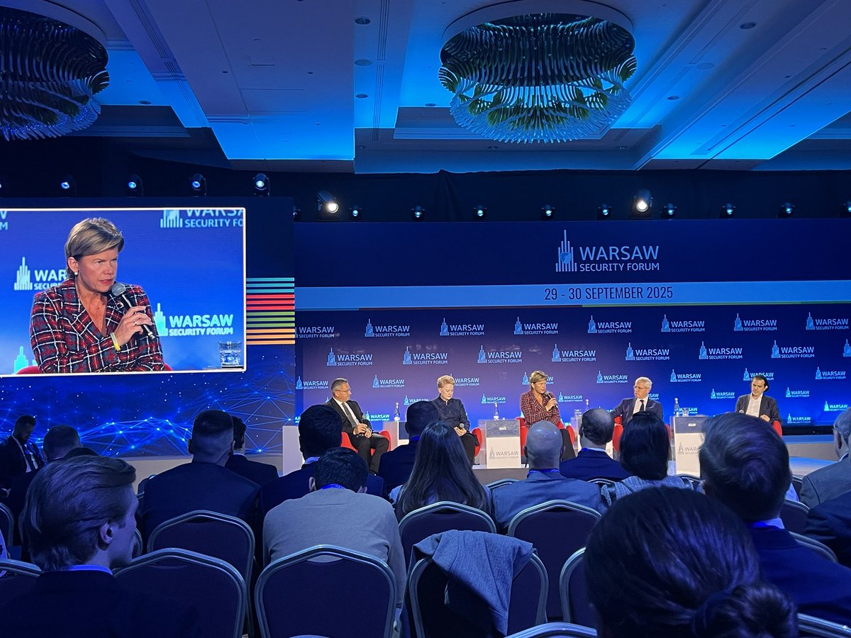 Europe is moving too slow in producing real capabilities needed for deterrence and defense, warns <a href="/Braze_Baiba/">Baiba Braže</a> 🇱🇻 at <a href="/WarsawForum/">WarsawSecurityForum</a> #WSF2025