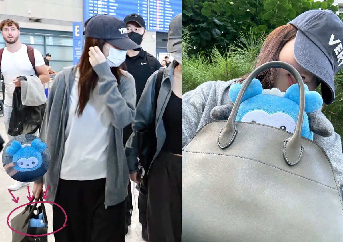 Navely x Pochacco hidden in a bag~
at the airport returning from a 2-day concert in Macao

#NAYEON #나연 #트와이스 
#TWICE_THISISFOR_WORLD_TOUR