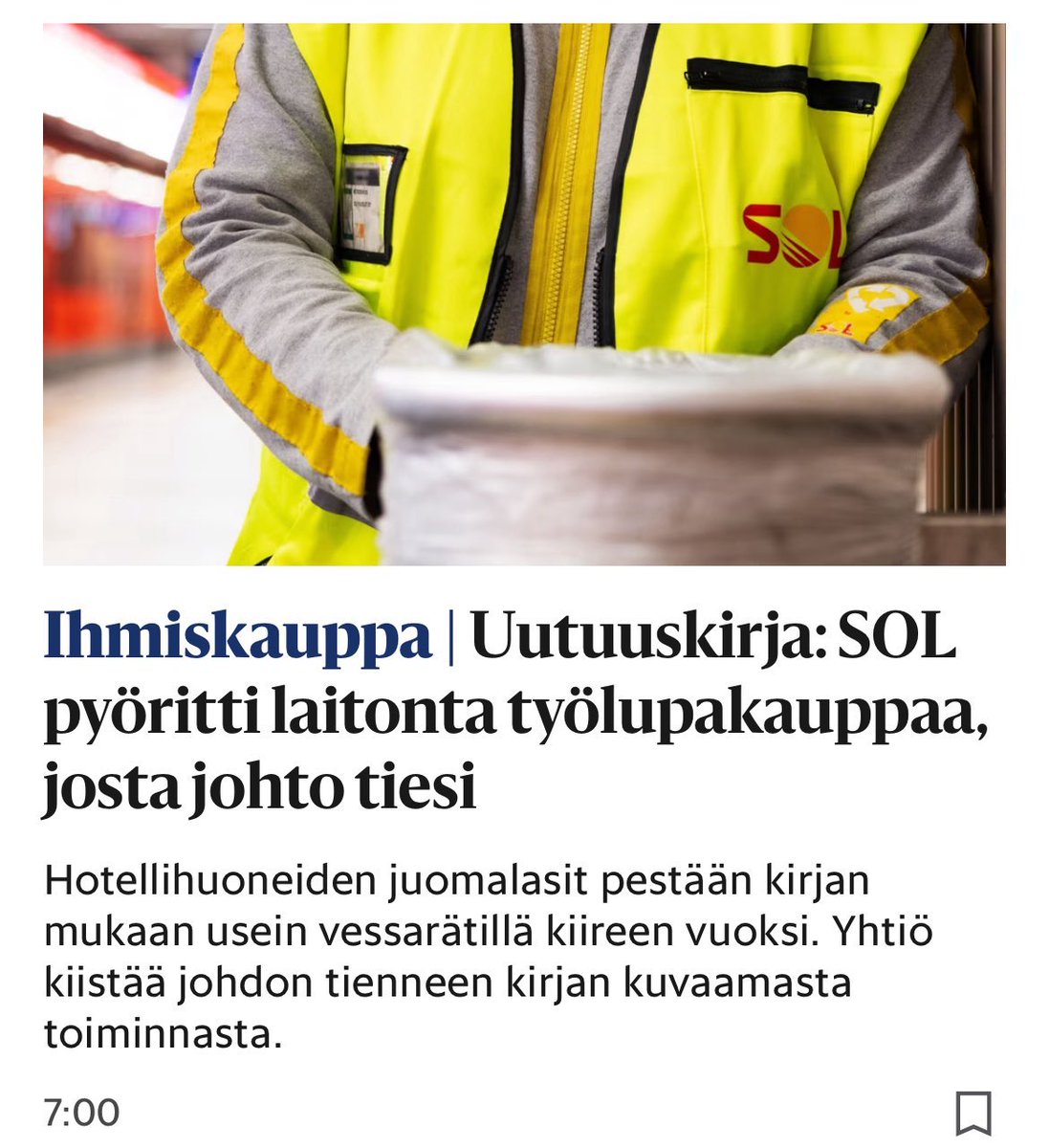 Julkaiskaa lista hotelleista, joita siivoatte, <a href="/SOLPalvelut/">SOL ☀️</a>.

Ihmisillä on oikeus välttää paikat, joissa päätyy juomaan vessarätillä pestyistä laseista.