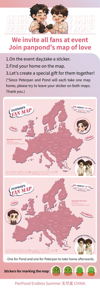 BruceCookiePie's tweet photo. Reset The Series – Fan Meet in Frankfurt 
PanPond Endless Summer 无尽夏 CN. Fan Support
——
In Every Timeline We Will Always Support You.
Love For You Is Timeless. 
At the event, we have prepared a special Map of Love, and we invite all fans to join:Let’s fill the map with our love and show Pond & Peterpan that no matter where we come from, our hearts are always with them. ❤❤❤
🙏Special Thanks:
This project couldn't have been completed without the help of so many kind and loving people. A sincere thank you to you all. 🥰

RESET GRATEFUL YOU ARE HERE  
#peterpanzz_w 
#PondPonlawit 
#ResetTheSeries 
#RerunResetEP8
#Panpond 
@pondponlawit1 
@peterpanzz_w 
@PeterPanzz_OFC 
@BLoversGermany
