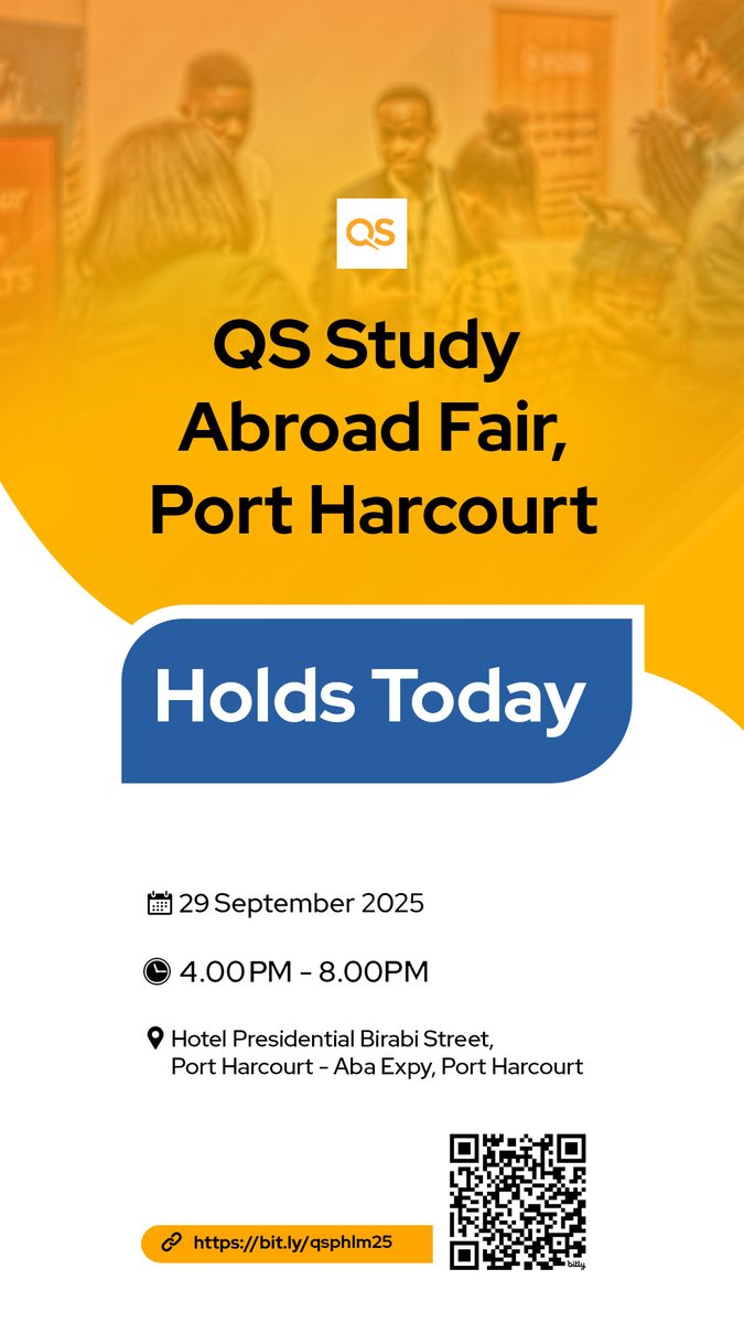 qs_africa's tweet photo. Our Port Harcourt Fair Holds Today!
#QSApply https://t.co/DoqcpZG4s4