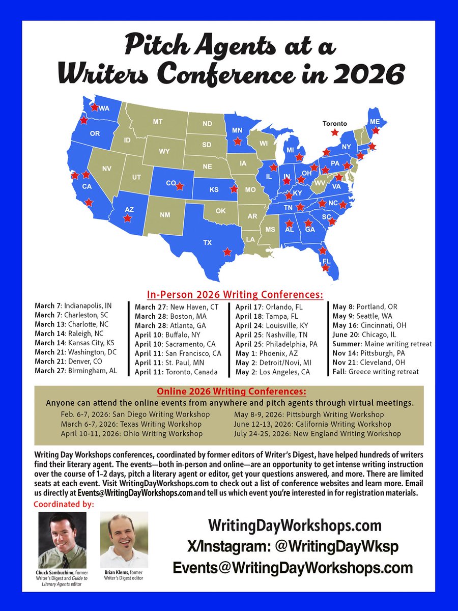 Writing Day Workshops (Writers Conferences) tweet media