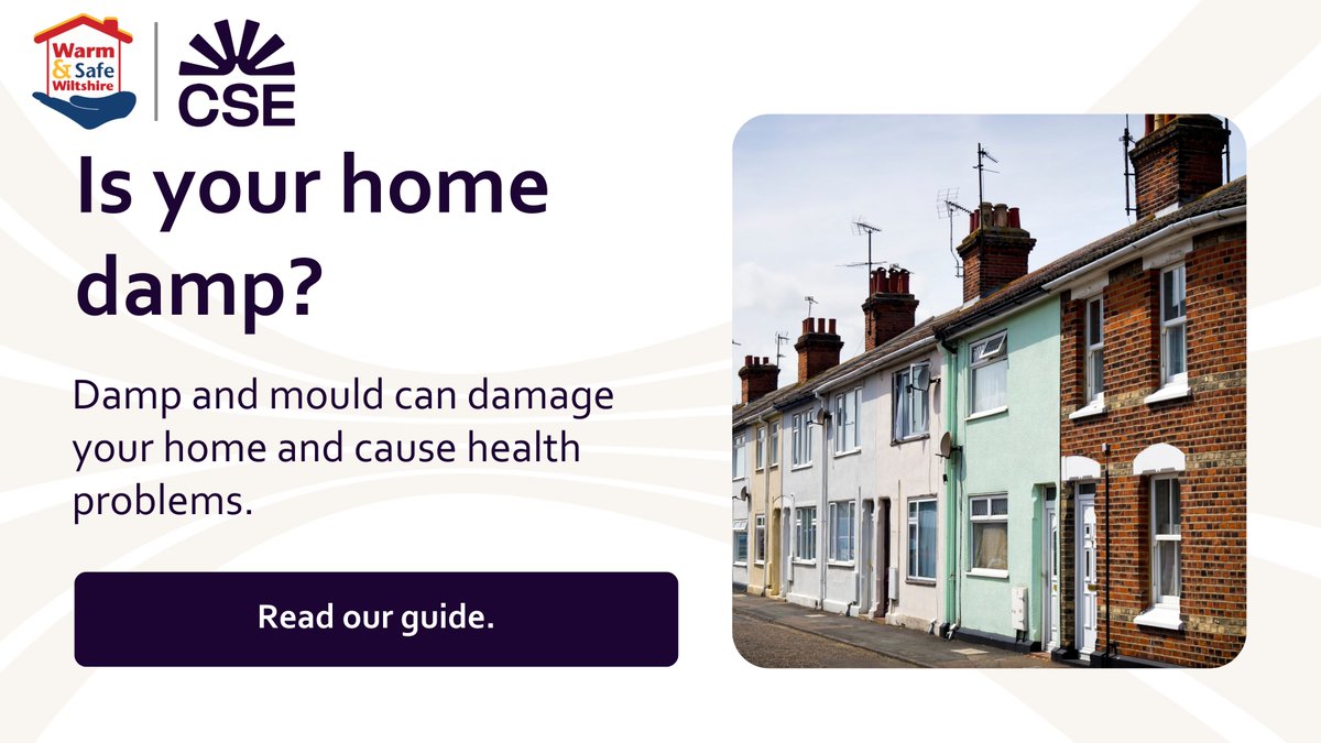 Damp and mould can worsen health conditions like asthma, eczema and migraines. It also damages your home. Find out how to tackle it from the cause here:
orlo.uk/jEkOe

Call Warm &amp; Safe Wiltshire on 0800 038 5722 for more free, impartial advice.