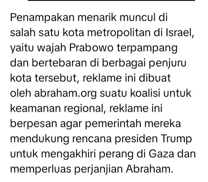 BuhaHtBalian's tweet photo. Apakah Israel akan menerima solusi dua negara seperti yang diusulkan Prabowo? https://t.co/kOHGIaI8Jr