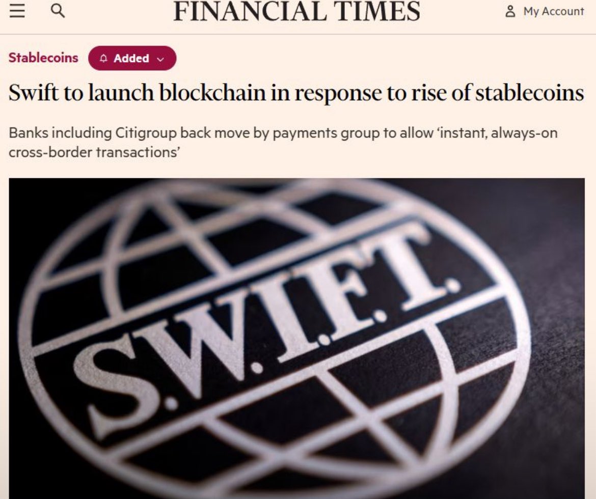 #Swift to launch its own #blockchain with backing from banks including Citi, Bank of America and NatWest