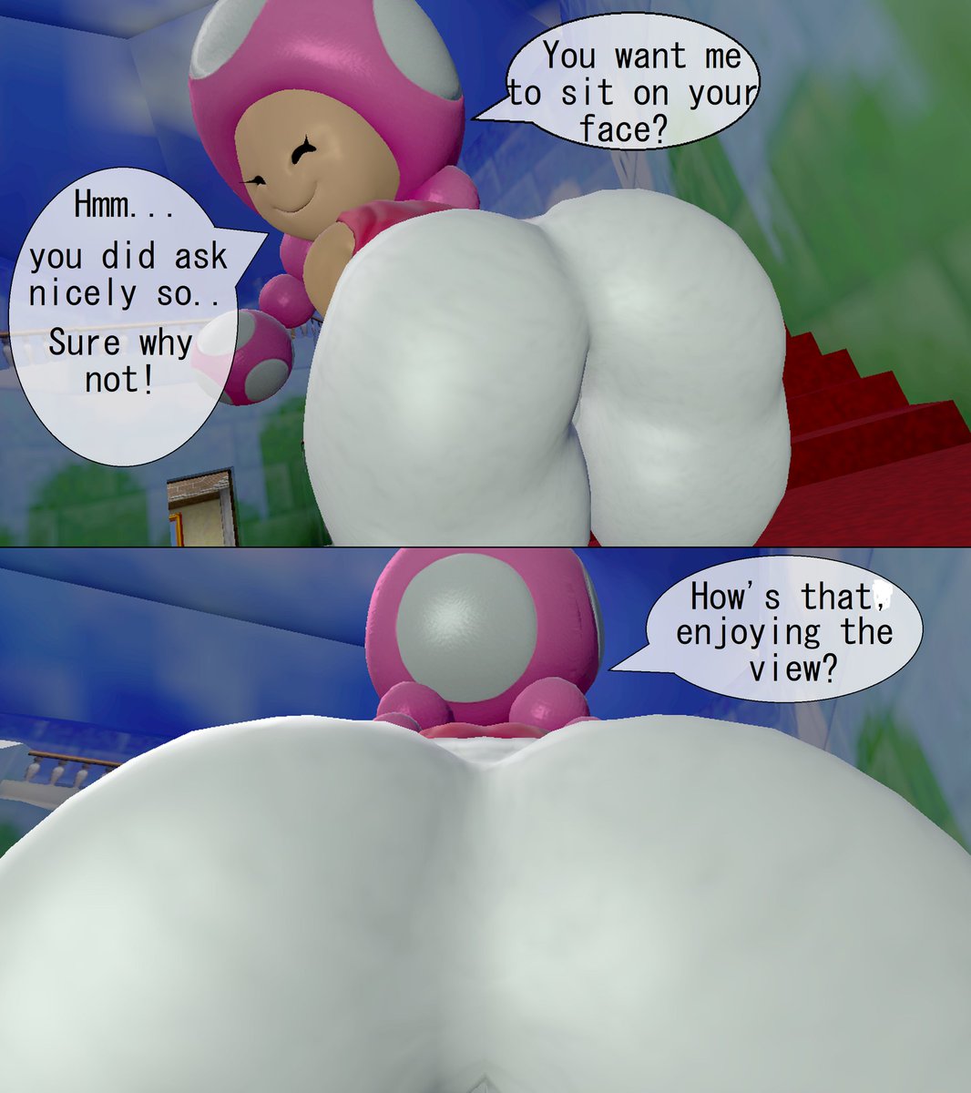 SkulltronprimeX's tweet photo. Toad and Toadette. 
Thick mushrooms~ 
#sfm #nsfw #toad #Toadette https://t.co/FTM4HgtsPR