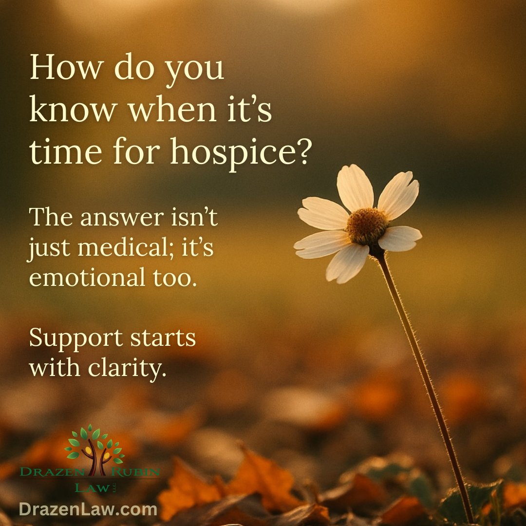 DrazenLaw's tweet image. How do you know when it's time for hospice? The answer isn't just medical; it's emotional, too.

Support starts with clarity about what matters most to you.

📞 (203) 877-7511
🌐 DrazenLaw.com

#HospiceCare #EndOfLifePlanning #HealthcareDirective