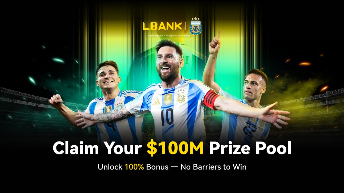 ATHena_DeFi's tweet photo. I'm excited for this one! @LBank_Exchange sponsors Argentina’s National Team!

To celebrate they just launched a $100M Bonus Pro campaign:
⚽$100 Free Just For Signing Up
⚽100% Deposit Bonus - No Cap, Unlimited

Exclusive link: https://t.co/F49EE604im

Don't miss this, get started!
