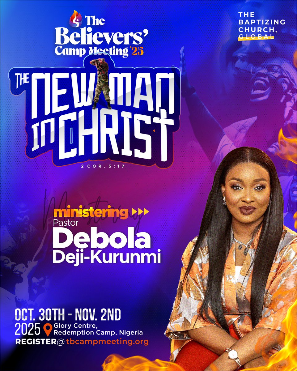 Join Pastor Debola Deji-Kurunmi at The Believers’ Camp Meeting

A prophetic teacher passionate about equipping believers to know their identity in Christ and walk in their Kingdom calling. Founder, IMMERSE Coaching &amp; Ideation Hub Africa

Register here: tbcampmeeting.org
