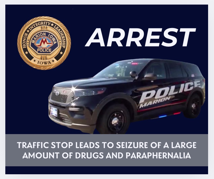 Yesterday, our officers initiated a traffic stop which resulted in the seizure of over a pound of methamphetamine, marijuana,  and drug paraphernalia. We're incredibly grateful for their dedication and service and keeping these dangerous drugs off our streets!