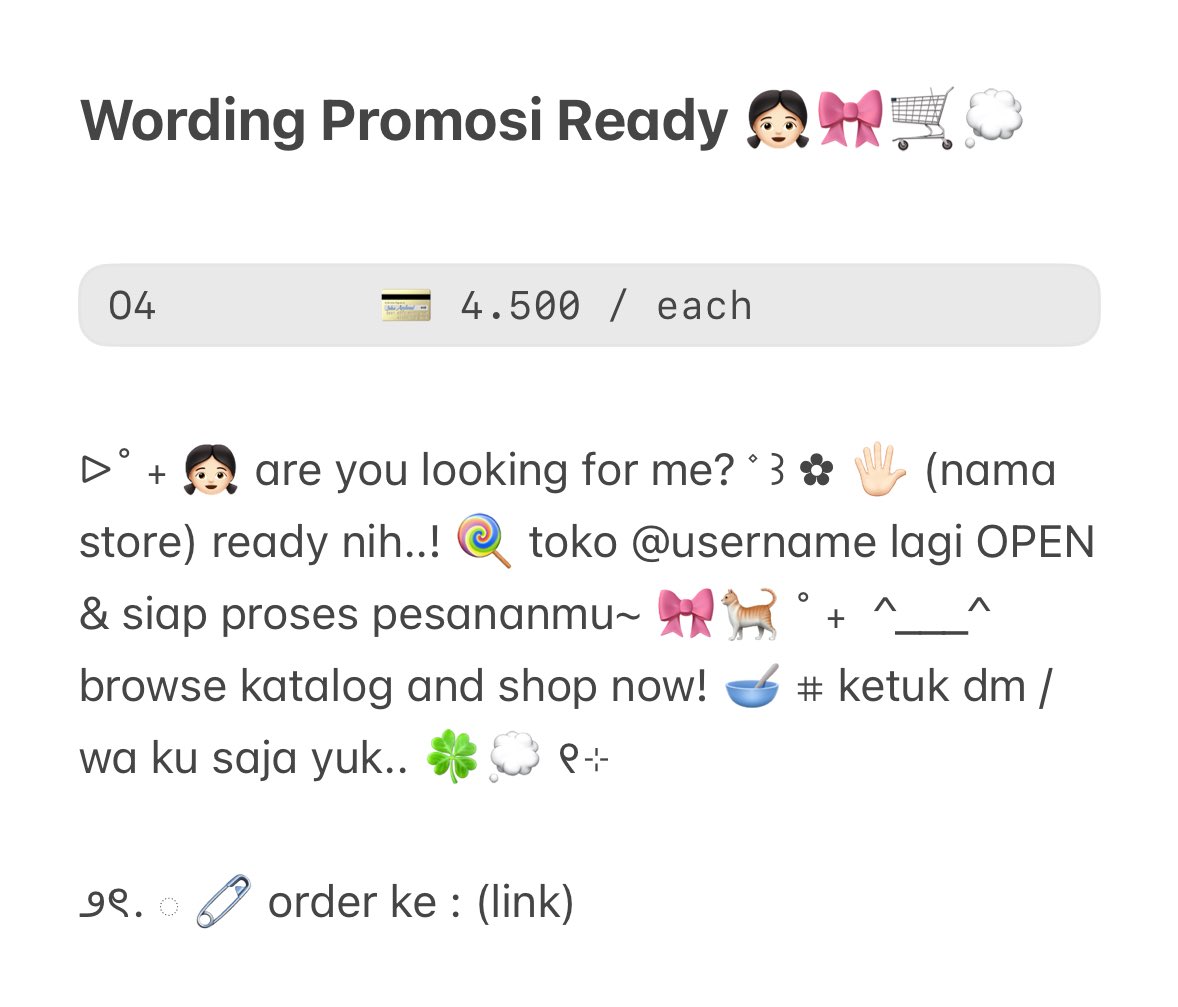 kyeomieyo's tweet image. ₊˚ help repost please? thanks! ♡

◌.˚ 👧🏻🎀 aurora kembali restoco 4 wording promosi ready stock for BA! 🧁 (adjustable — for all spess) 🖐🏻 —— 4.5OO / each saja. . 👛 yuk bungkus sekarang menuju dm ^___^ 🍮💬 ˚⊹

#zonauang rs