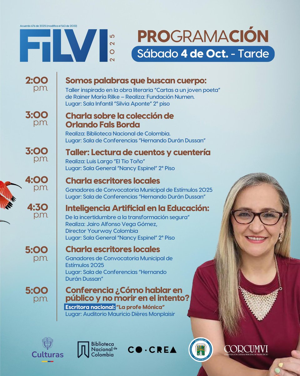 La FILVI 2025 continúa este sábado 4 de octubre en jornada mañana y tarde.
Una cita con la literatura, los talleres y los conversatorios que hacen de Villavicencio la casa de las historias. 
#FILVI2025 #FiestaDelLibro #Villavicencio