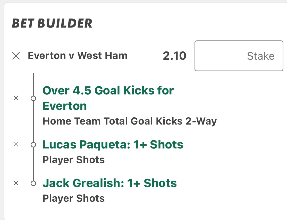 GoatPrediction's tweet image. 🏴󠁧󠁢󠁥󠁮󠁧󠁿Everton vs West Ham

This Season:

Everton have had over 4.5 GKs in 5/5✅
Lucas Paqueta has had 1+ shot in 4/5✅
Jack Grealish has had 1+ shot in 5/5✅

Nice 11/10 Bet Builder On Bet 365👇