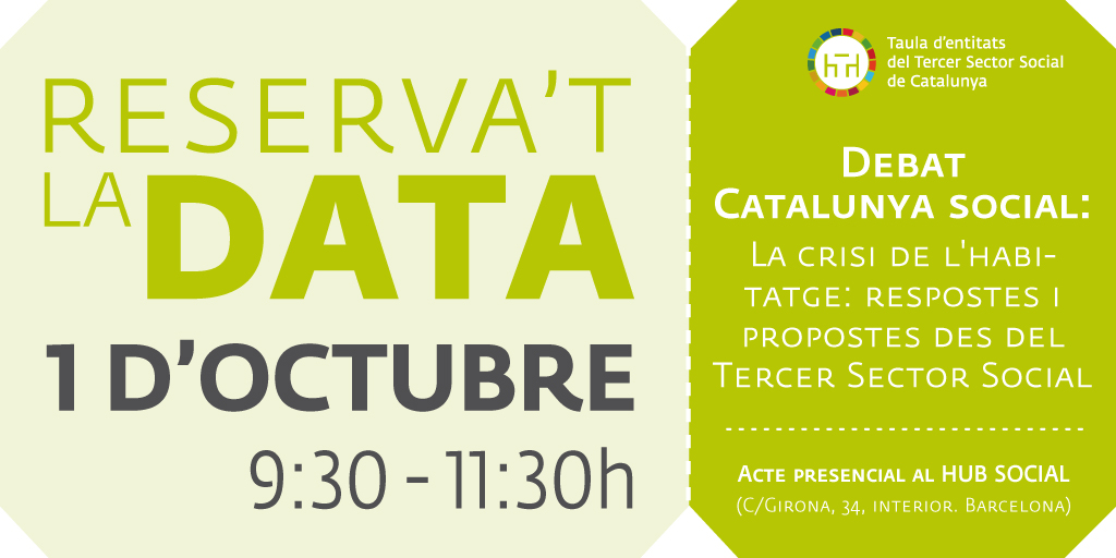 📢 Aquest dimecres, la <a href="/Taula3sector/">Taula Tercer Sector</a> i l’Observatori de l’Habitatge Digne d’<a href="/Esade/">Esade</a> presenten un dossier sobre #habitatge. El document recull respostes i propostes del sector social per afrontar l’emergència habitacional i garantir el dret a l’habitatge. 
bit.ly/4gM8Hd6