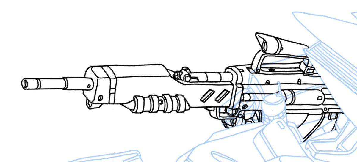 EM-2ブルパップライフルをベースにしたビームライフルのデザインができました。