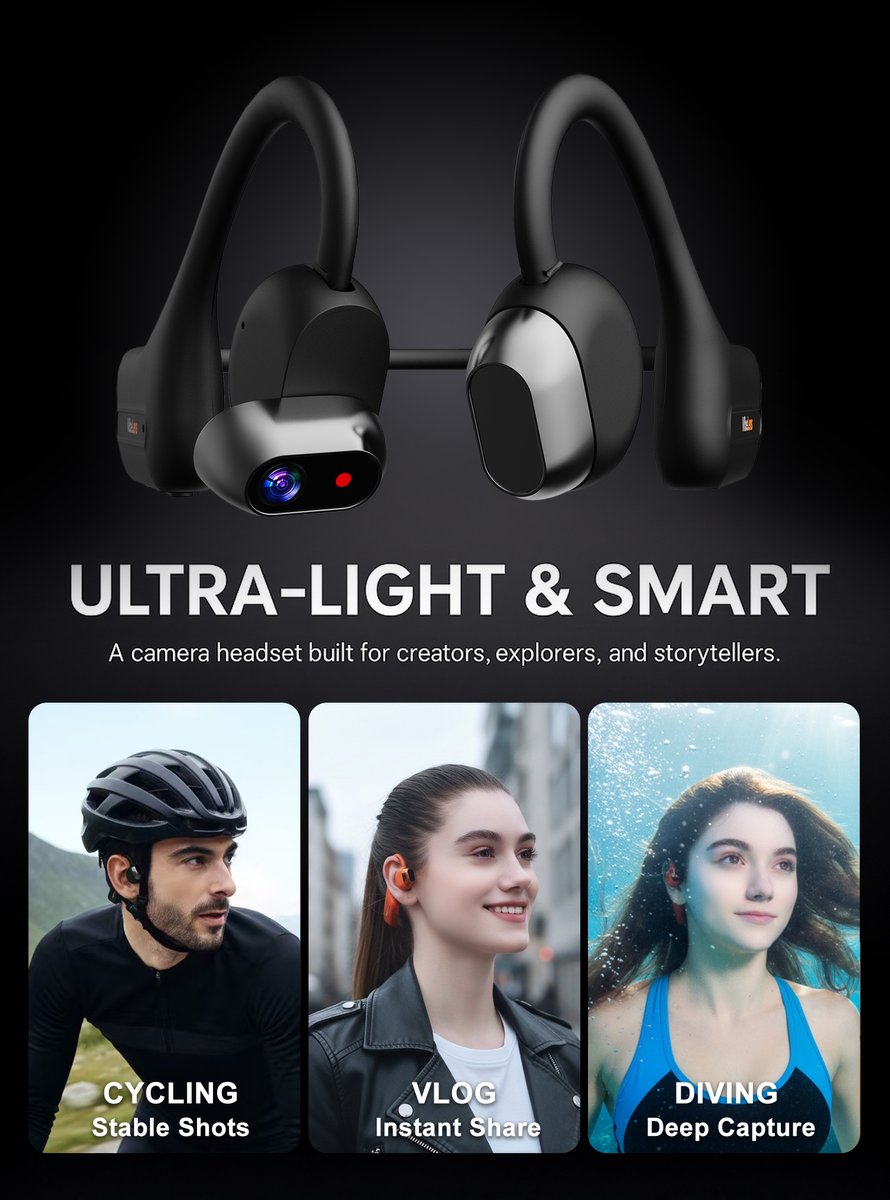 GoBuzzM's tweet photo. MusicCam — 1st AI Camera Headset That Sees, Hears & Thinks
https://t.co/GuxvD0NGlZ
#MusicCam #AICamera #AIHeadset #6AxisHD #WaterproofTech #LifelongAI #VideoCamera #UltralightDesign #OpenEarAudio #SmartHeadsets #InnovativeTech #VideoRecording #MusicListening #VoiceAssistant https://t.co/MLx1gXOJs8
