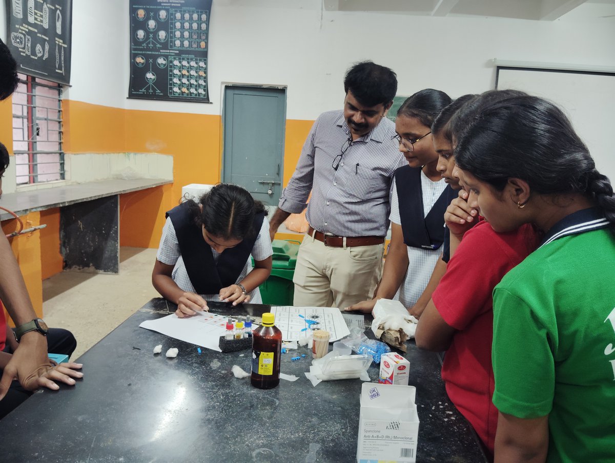 dscgulbarga's tweet image. As part of outreach initiatives "Know your Health, Know your Blood Group-Awareness Camp" at PM Shri Jawahar Navodaya Vidyalaya School, Tuljapur organized by @dscgulbarga a unit of @ncsmgoi 
#bloodgrouptesting 
@gssjodhpur @Rao_InderjitS @secycultureGOI @PIB_India