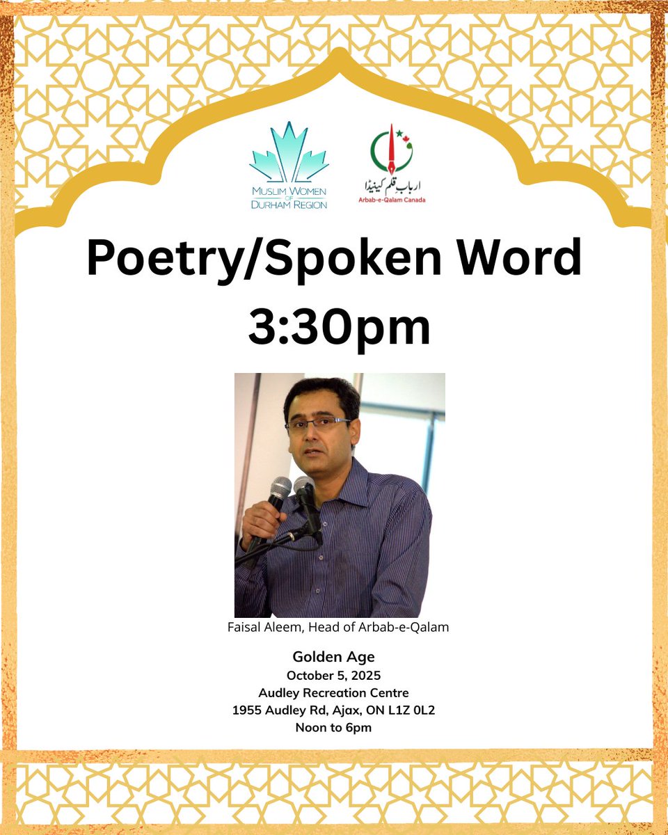 Arbab-e-Qalam Canada is a literary organization based out of Ajax,ON. 

Join us for inspiring performances of poetry and that highlight the rich heritage of Urdu and English poets.

Come to listen, reflect, and connect.

#islamichistory #culture #poetry