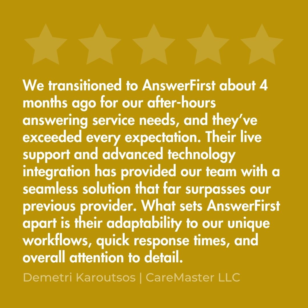 answerfirst's tweet image. Exceeding expectations is always our goal⭐⭐⭐⭐⭐ 

#reviews #happyclients #AnswerFirst