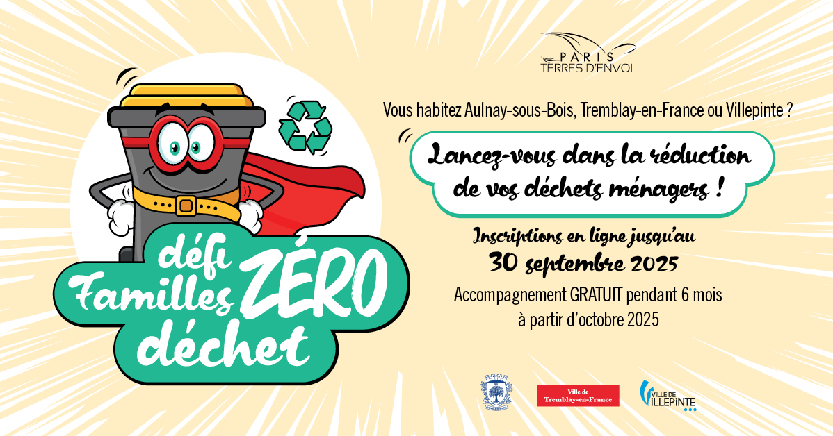 terresdenvol's tweet image. ♻️ #DéfiZéroDéchet | Derniers jours pour s’inscrire !

Vous habitez #AulnaySousBois, #Tremblay ou #Villepinte ? Bénéficiez d&apos;un accompagnement gratuit de 6 mois pour réduire vos déchets, faire des économies et agir pour l’environnement.🌍

Inscriptions 👉 tinyurl.com/2e3xvuce