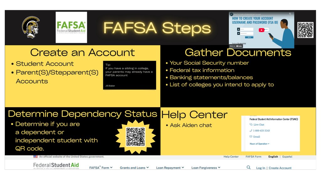 SCHSTrojanPride's tweet image. Please see the attached for our FAFSA night on Nov 24 at 5 pm.

Also see this link and attachment for info on FAFSA if your student intends to start the FAFSA process sooner.