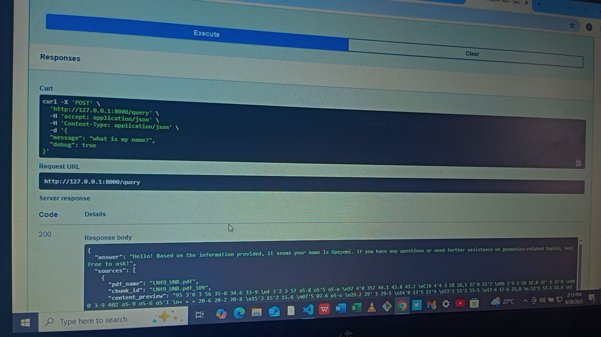 OpeyemiBolatit1's tweet image. Just finished running memory, context, and retrieval tests on my custom AI agent.
From conversation continuity  to pronoun resolution, context switching, and even edge cases… my AI agent handled it all very well! #AI 
 #BackendDevelopment
#LangChain
#buildinpublic