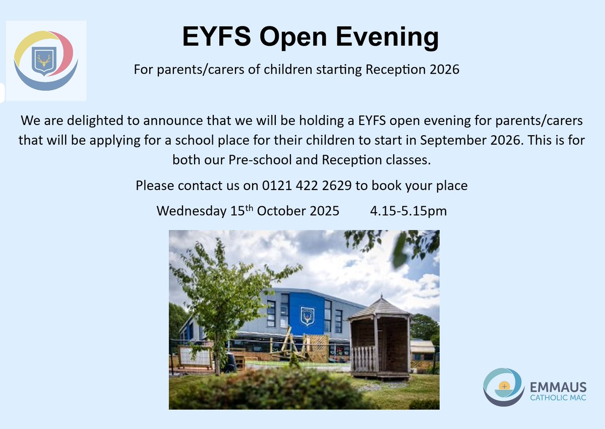 EYFS open evening coming up! See poster below for details.