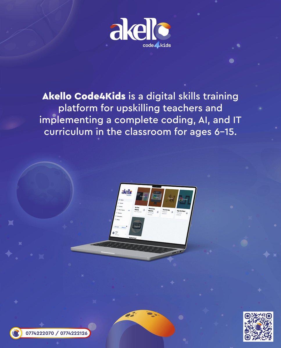 🌍✨ Welcome to the Akello Universe 🚀 — where 3 powerful planets orbit with one mission: quality, accessible education for every African child! 💡📚💻

🌐 Akello Smart Learning – Ace your studies
📖 Akello Library – A galaxy of books at your fingertips
👩‍💻 Akello Code4Kids –