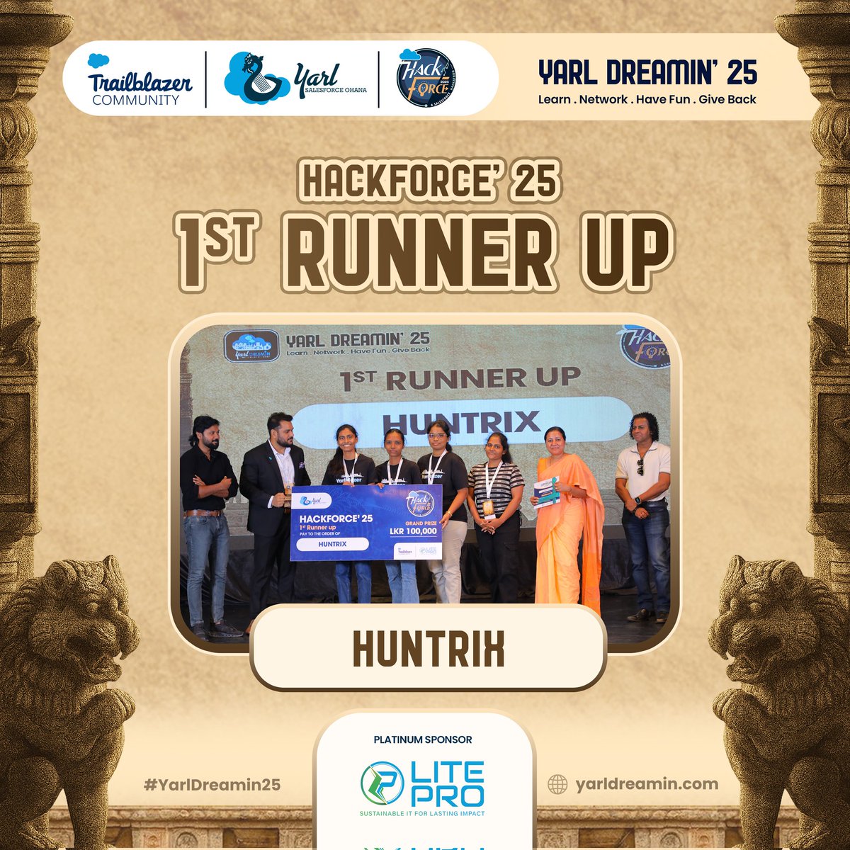 ✨𝐀 𝐛𝐢𝐠 𝐫𝐨𝐮𝐧𝐝 𝐨𝐟 𝐚𝐩𝐩𝐥𝐚𝐮𝐬𝐞 𝐟𝐨𝐫 𝐇𝐮𝐧𝐭𝐫𝐢𝐱, 𝐭𝐡𝐞 𝟏𝐬𝐭 𝐑𝐮𝐧𝐧𝐞𝐫 𝐔𝐩 𝐨𝐟 𝐇𝐚𝐜𝐤𝐟𝐨𝐫𝐜𝐞’ 𝟐𝟓!

Their creativity and dedication stood out, making a strong mark in the competition. We’re proud to celebrate their achievement on this journey of