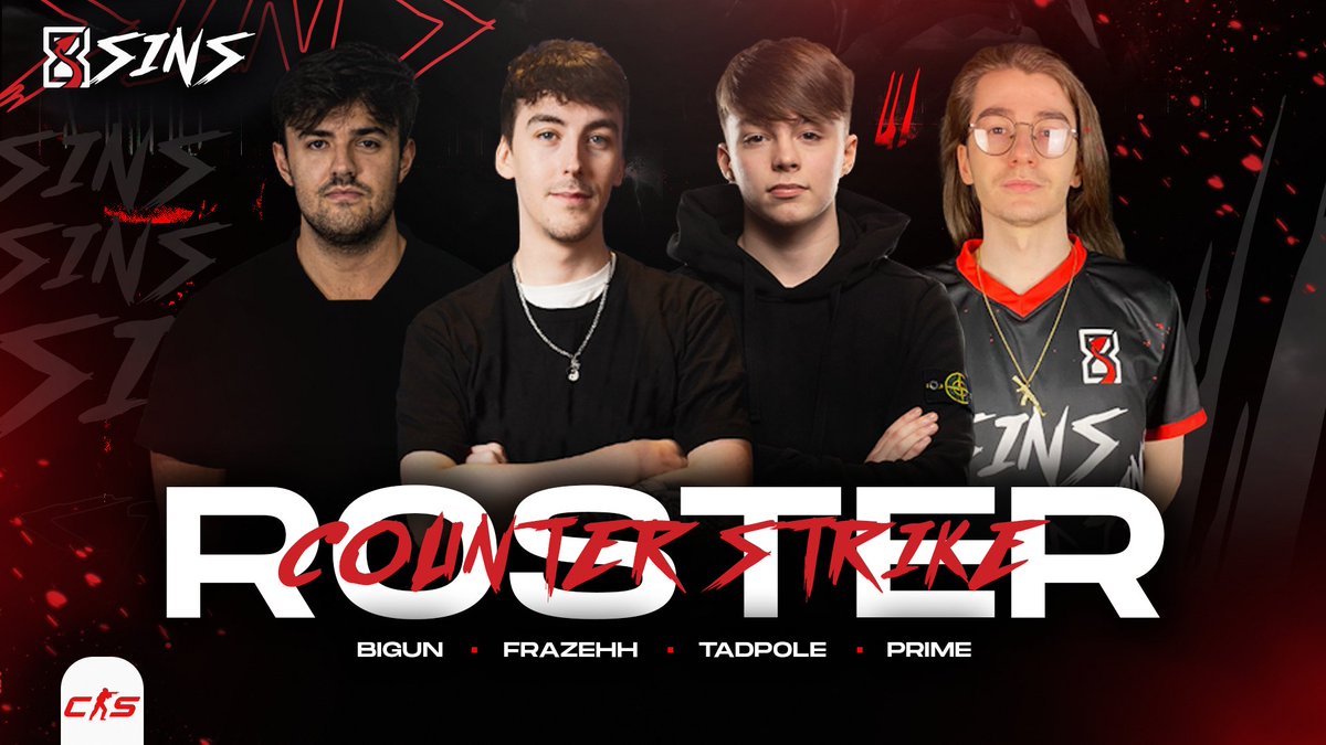 8sinsesports's tweet image. I dreamt in drips, now I wake up in fire 🔥

Welcome the newest faces of 8SINS Counter Strike:

🇬🇧 @PrimeOPI 
🇬🇧 @TadpoleCS 
🇬🇧 @frazehhh 
🇬🇧 @Bigun_007 

#8SINSONFIRE