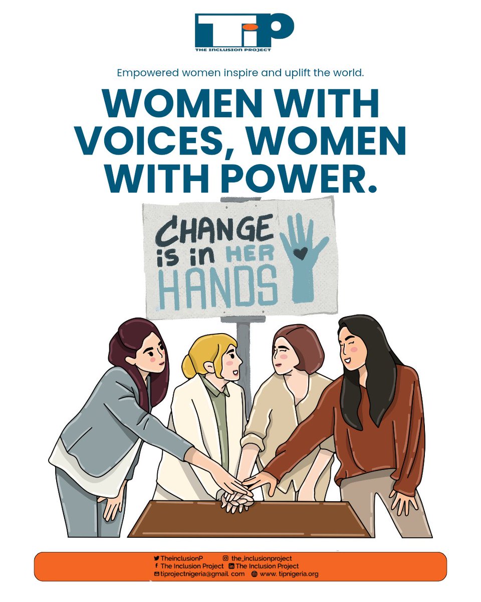 Empowered women inspire change, uplift communities, and shape the future. When women raise their voices, they amplify power  because change is in her hands! 

Let’s continue to support, uplift, and celebrate women everywhere.

#TheInclusionProject #WomenWithVoices #WomenWithPower