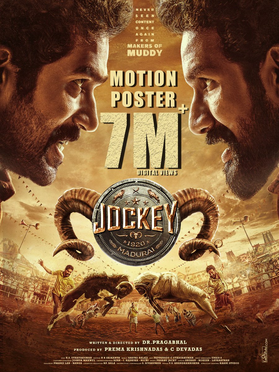 🔥 7M+ Digital Views!🏆🔥 
From Motion Poster to making history – your love &amp; support has taken #Jockey to the next level 🚀 This is just the beginning… 🐐💥

🎬 Directed by <a href="/drpragabhal/">Dr.Pragabhal</a> With power-packed performances from <a href="/actoryuvan/">Yuvan Krishna</a> | <a href="/ridhaankrishna/">Ridhaan Krishnas</a>

#JockeyMovie #Jm