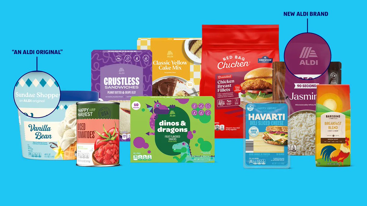 Power move by <a href="/AldiUSA/">ALDI USA</a>. Watch what a simple smart design update can do to clean up the perception that Aldi's wonky assortment of PL brands are somehow off-brand or sketchy. The chain is already ripping and this is more wind in the sails.
