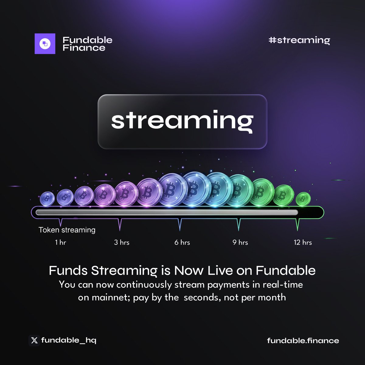 FundableHQ's tweet image. Streaming is live on Starknet Mainnet (Beta)

Streaming payments are now in production with @Starknet mainnet support (Beta). Create on-chain, per-second payment streams in a few clicks—built for payroll, grants, and recurring payouts, with recipient-controlled withdrawals.

What…