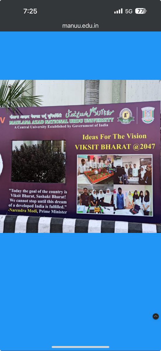 Maulana Azad National Urdu University is joining forces with the Ministry of Education to contribute to the vision of a 'Viksit Bharat.' Together, we aim to empower communities through education and innovation. Let’s build a brighter future! 🇮🇳 #ViksitBharat #EducationForAll