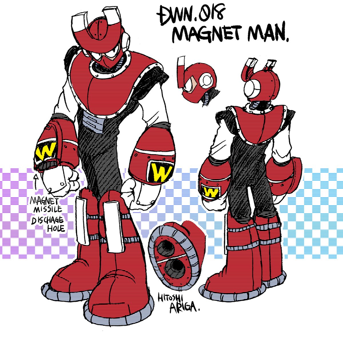 「DWN-017 岩盤掘削用ロボット ニードルマン DWN-018 屑鉄処理ロボッ」|ありがひとし🌇のイラスト