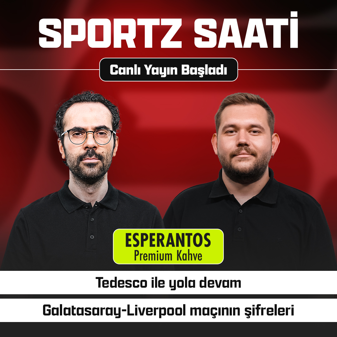 🔥 <a href="/Esperantosco/">Esperantos</a>'un sunduğu SPORTZ SAATİ, CANLI yayınla VOLE YouTube kanalında BAŞLADI! #işbirliği

📌 Tedesco ile yola devam
📌 Galatasaray-Liverpool maçının şifreleri
📌 Beşiktaş - Kocaelispor maç önü

🎙 <a href="/serkanvole/">Serkan Akkoyun</a> ve <a href="/Ugur__Sever/">Uğur Sever</a>

📺 youtube.com/live/prh10uH_6…