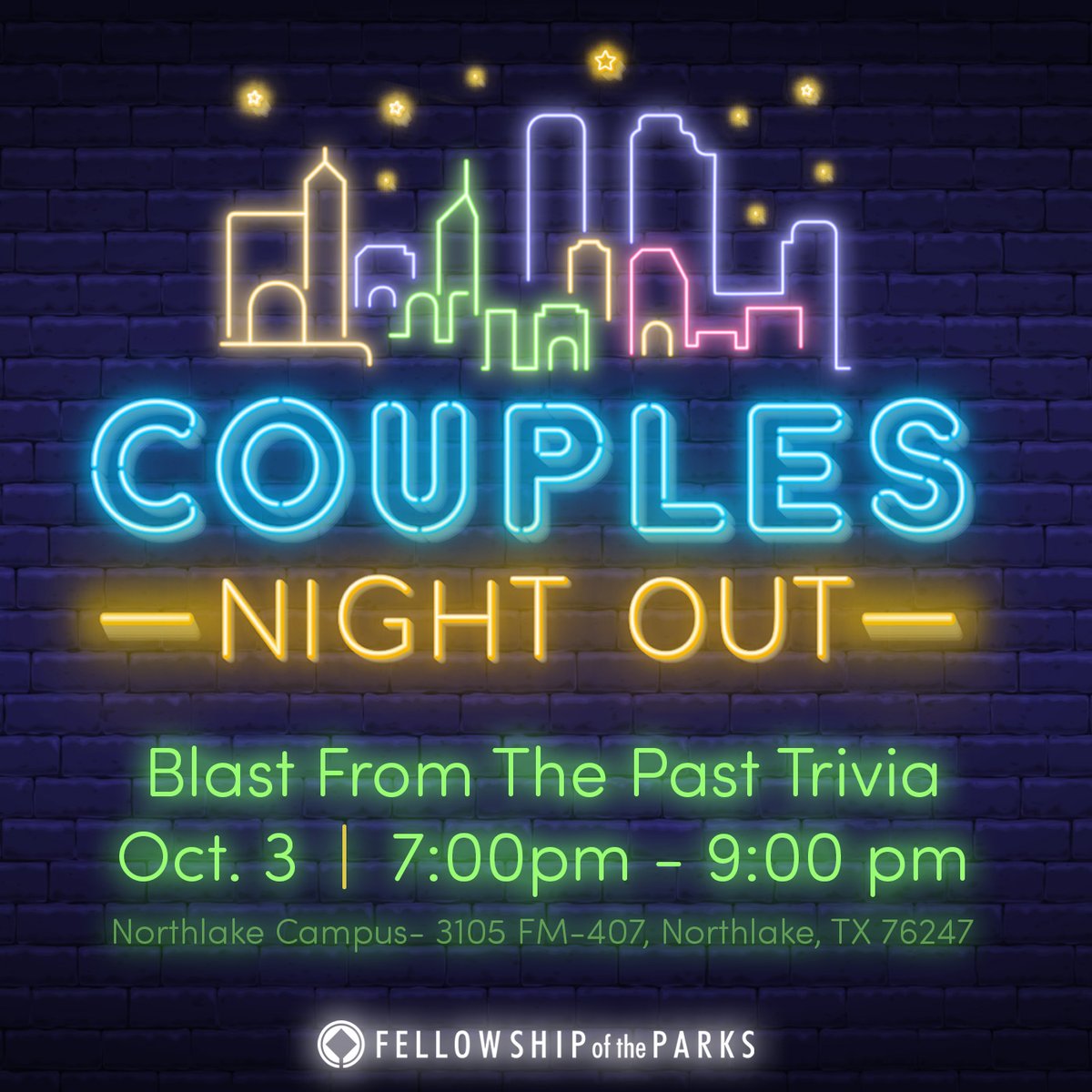 Step back in time for a FREE couples trivia night! 🎶 Test your knowledge of the 80’s, 90’s &amp; 2000’s with snacks, prizes &amp; throwback fun. Oct 3 | 7–9 pm | FOTP Northlake. Register by Sept 30 👉 loom.ly/2VpJvyQ