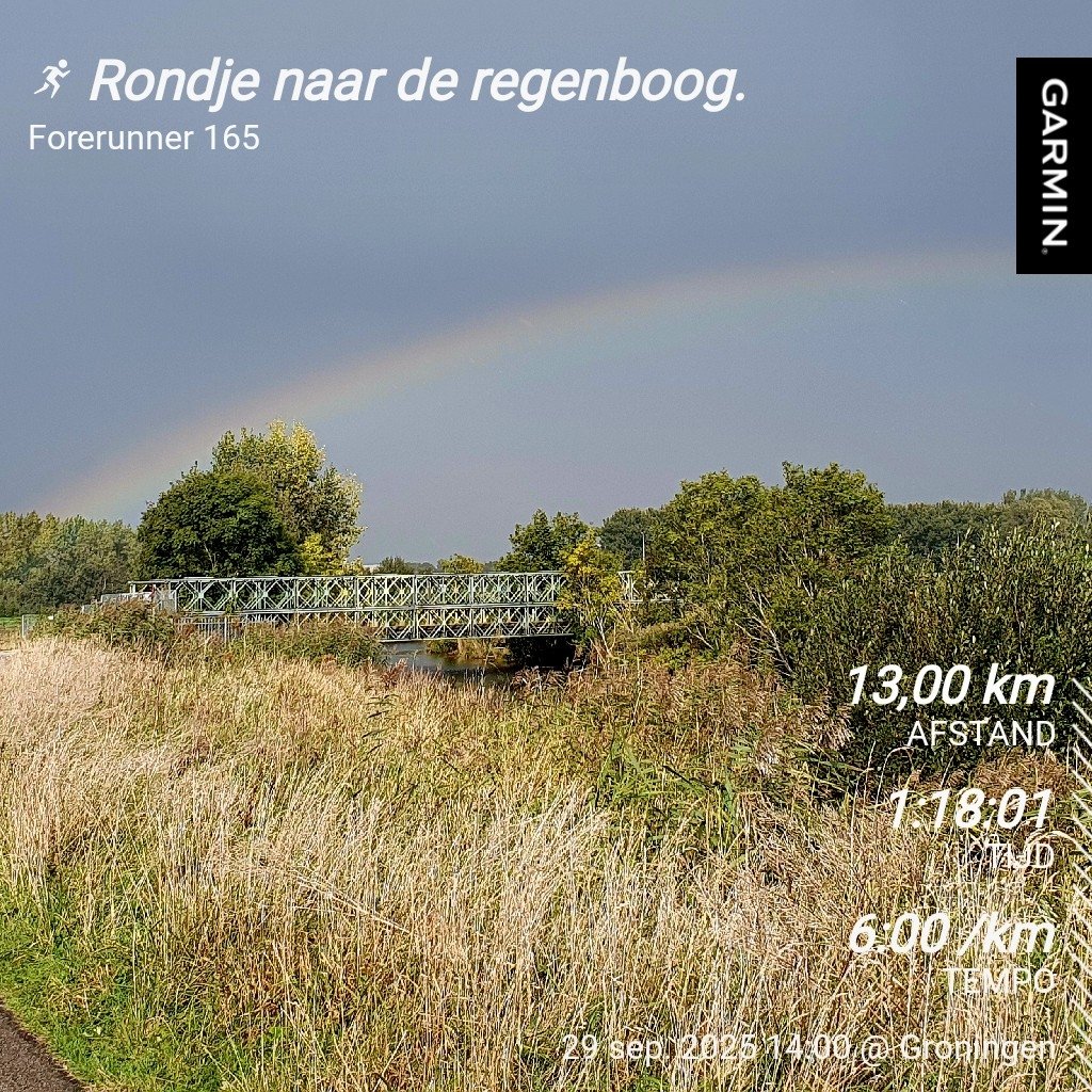 Rondje naar de regenboog.

#garmin #beatyesterday