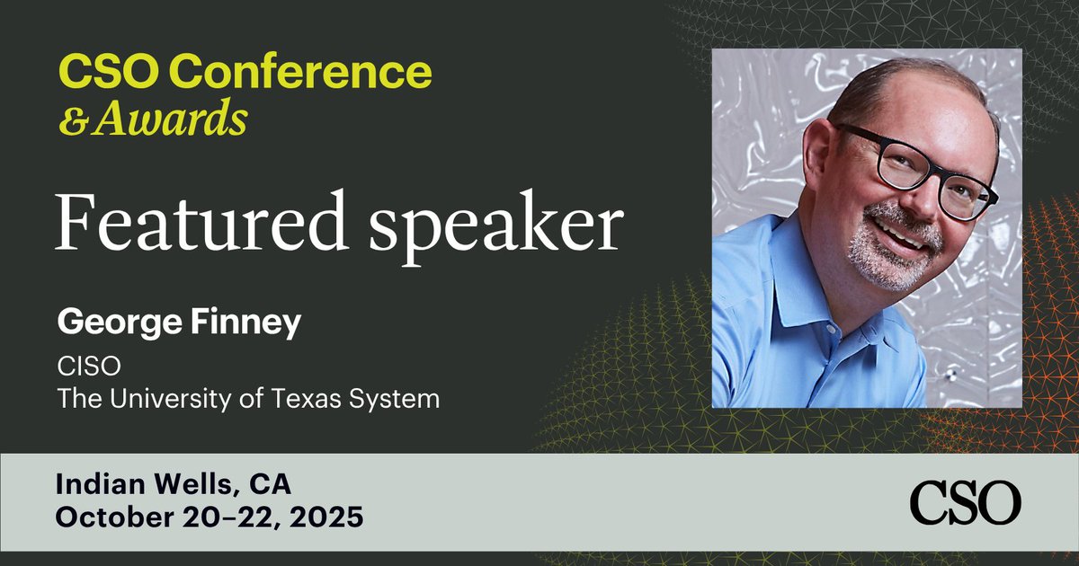 CIOonline's tweet photo. “Quantum threats. Ransomware. Boardroom clout.”
George Finney, CISO @UTSystem, hits the #CSOConference stage this October.
🎟️https://t.co/sOiEUHobJA
#CSOHallOfFame #CyberSecurityLeadership #CSOConference https://t.co/CLfr1cgNw8
