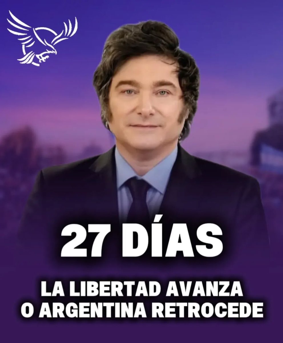 Solo 27 días para que vos elijas entre libertad o argentina retrocede 

Yo elijo libertad 🦁💜