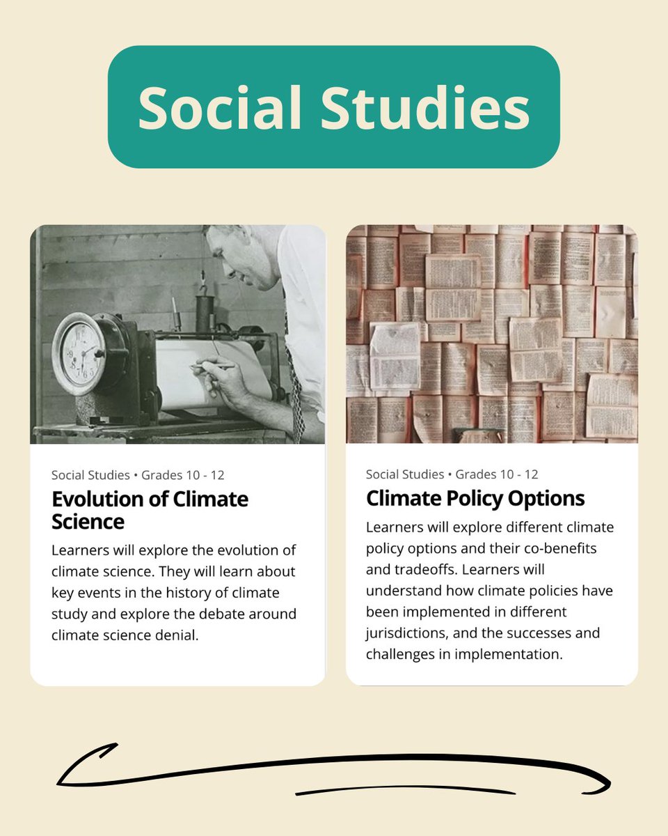 GreenLearning's tweet image. Learning about climate change can be integrated into any subject! Here are some ideas to get you started. Check out the resources page on our website and utilize the filters to find the perfect activities for any class greenlearning.ca/resources
